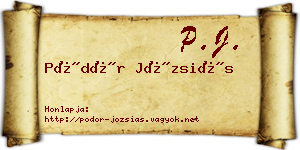 Pödör Józsiás névjegykártya